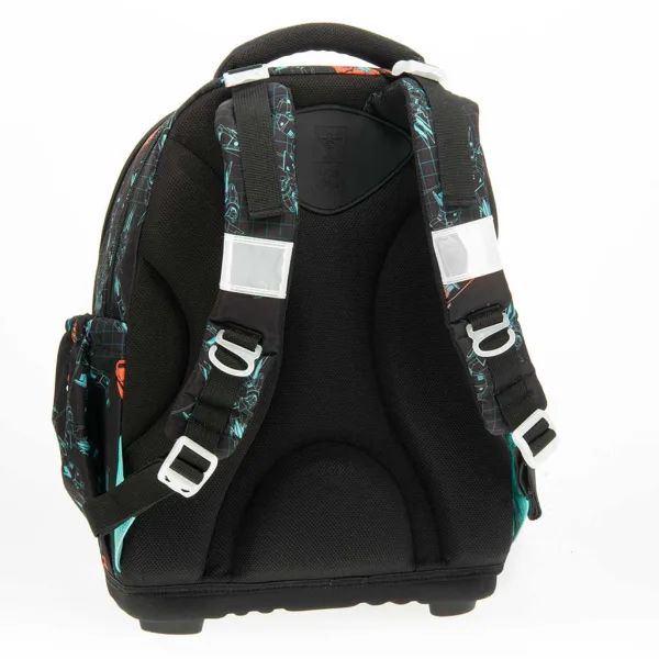 Ars Una: A.R.M.S. ghiozdan școlar anatomic, rucsac cu imprimeu cu roboți 33×43×22 cm imaginea 3