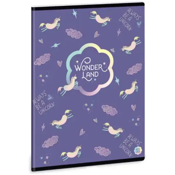 Ars Una: Wonderland Unicorn caiet cu linii A5 40 file imaginea 1