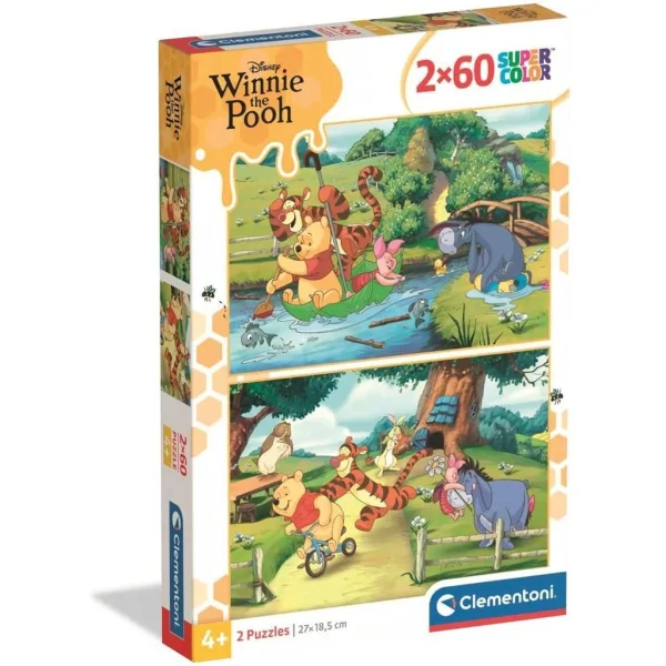 Aventurile lui Winnie the Pooh 2x60buc Supercolor puzzle - Clementoni imaginea 1