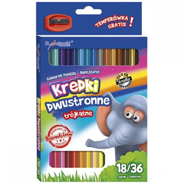 Bambino: creioane colorate 18/36 bucăți set cu ascuțitoare imaginea 2