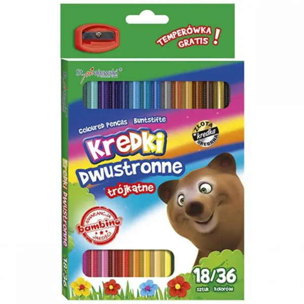 Bambino: creioane colorate 18/36 bucăți set cu ascuțitoare imaginea 1