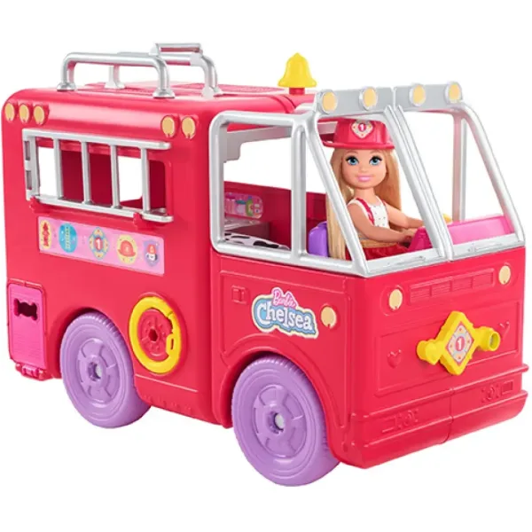 Barbie: Chelsea mașină de pompieri set de joacă - Mattel imaginea 3