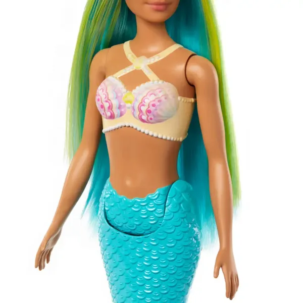 Barbie Dreamtopia: Păpușă sirenă cu păr albastru și branhii - Mattel imaginea 4