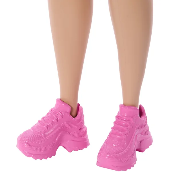 Barbie Fashionista Prietene stilate păpușă de modă în rochie cu model de stele - Mattel imaginea 4