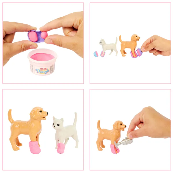 Set de joacă Barbie – clinică veterinară pentru ghips, cu păpușă cu păr roz - Mattel imaginea 3