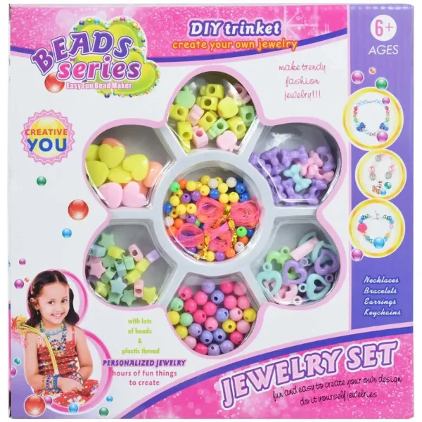 Beads Series: Set de bijuterii cu peste 100+ de margele colorate în forme și culori mixte imaginea 1