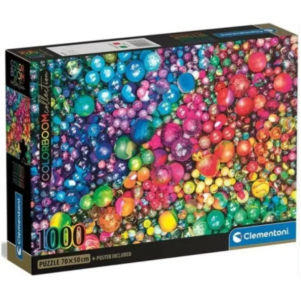 Bile de sticlă ColorBoom Collection 1000 bucăți puzzle cu poster - Clementoni imaginea 1