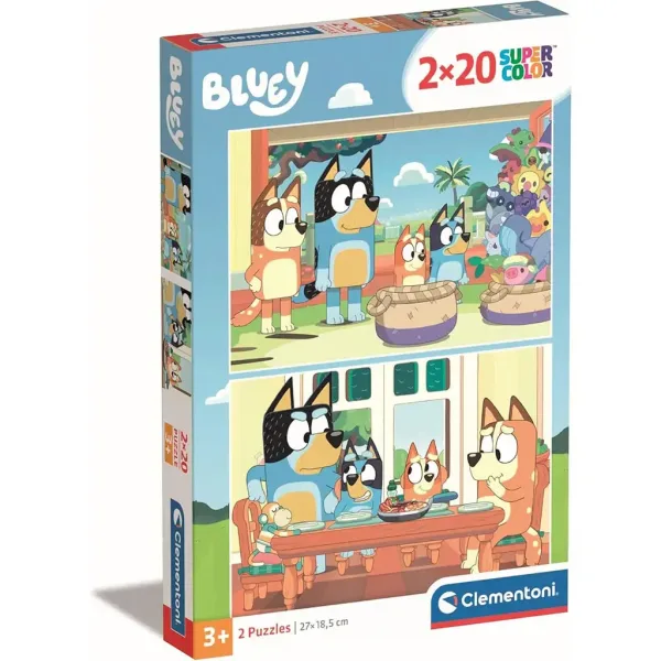 Bluey puzzle supercolor 2x20buc - Clementoni imaginea 1