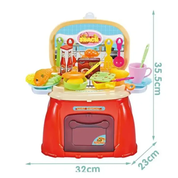 Bucătărie de joacă set transportabil 32x35,5x23cm imaginea 2