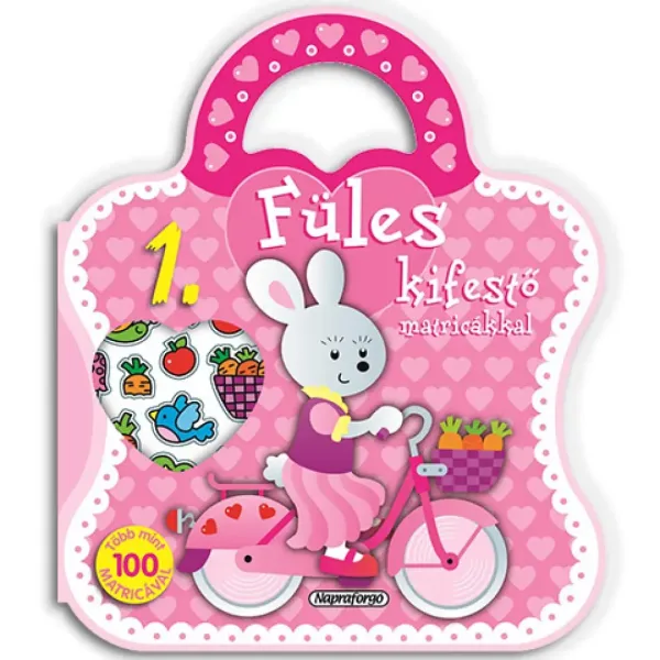 Caiet de colorat cu urechi de fată cu autocolante - 1. Bicicletă imaginea 1