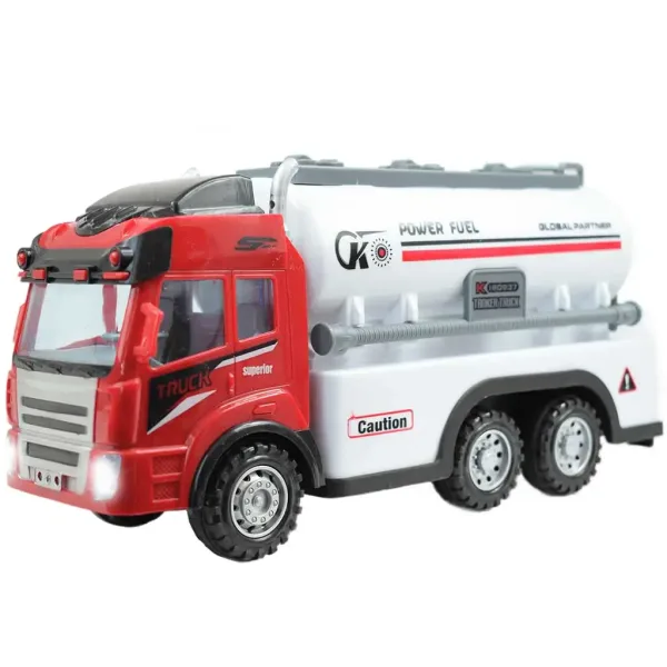 Camion cisternă de combustibil cu efecte de lumină cu telecomandă RC Scara 1/43 27 MHz 21cm imaginea 3
