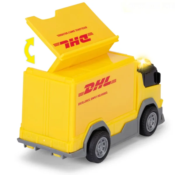 Camion de livrare DHL cu efecte de lumină și sunet 15 cm - Dickie Toys imaginea 2