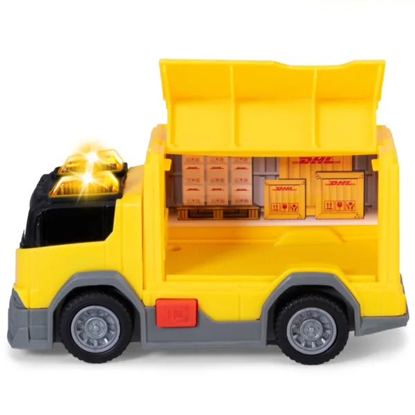 Camion de livrare DHL cu efecte de lumină și sunet 15 cm - Dickie Toys imaginea 3