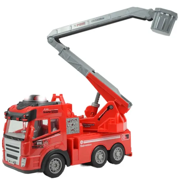 Camion de pompieri cu telecomandă RC cu coș de ridicare cu efecte de lumină scară 1/43 27 MHz 21cm ​ imaginea 4