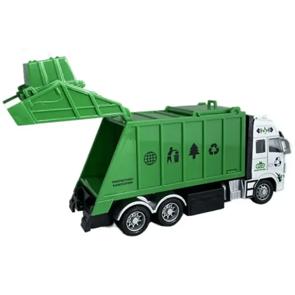 Camion de transport deșeuri sau container cu telecomandă RC cu lumină 27MHz 1/36 20cm în două versiu imaginea 6