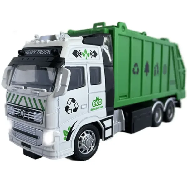 Camion de transport deșeuri sau container cu telecomandă RC cu lumină 27MHz 1/36 20cm în două versiu imaginea 7