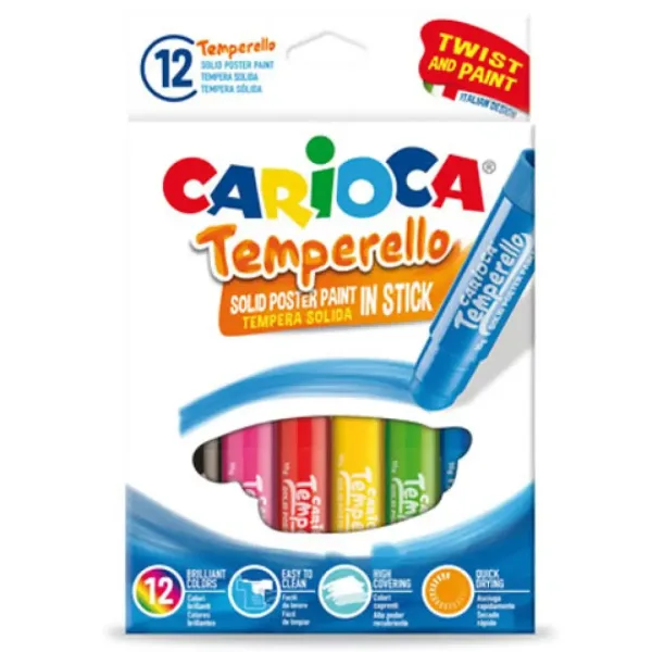 Carioca: Tempera colorată stick 12 bucăţi care se poate spăla imaginea 1