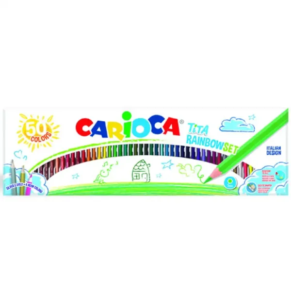 Carioca Tita set creioane colorate 50 bucăți imaginea 1