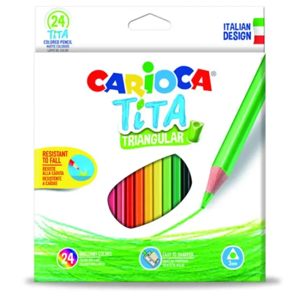 Carioca: Tita triunghi colorat creion 24buc imaginea 1