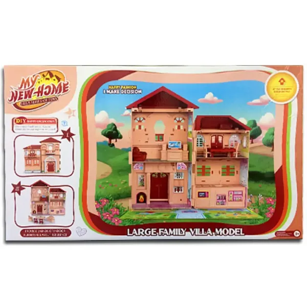 Căsuță pentru păpuși cu mobilă, sunete și lumini 33x32cm imaginea 2