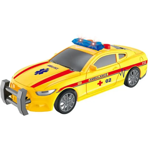 City Rescue ambulanță cu sunete și lumini galben imaginea 2