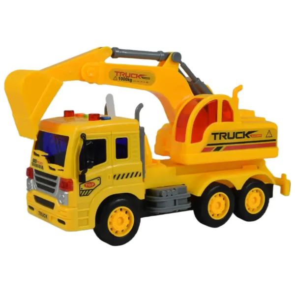City Truck: Camion cu excavator cu lumină și sunet 1/18 imaginea 2
