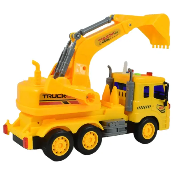 City Truck: Camion cu excavator cu lumină și sunet 1/18 imaginea 4