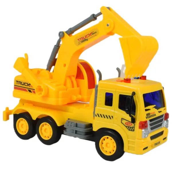 City Truck: Camion cu excavator cu lumină și sunet 1/18 imaginea 5