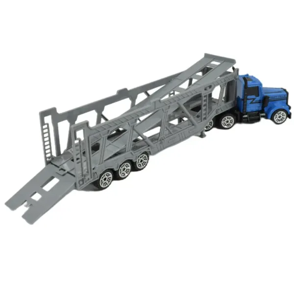 City Truck: Camion de transport auto albastru 22cm imaginea 4