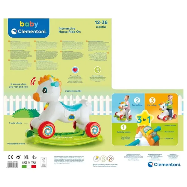 Clementoni Baby: leagăn interactiv 3 în 1 cu ponei imaginea 4