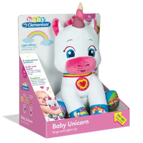 Clementoni: unicorn interactiv de pluș 32cm imaginea 1