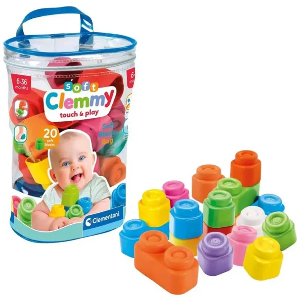 Clemmy: Cuburi colorate moi pentru bebeluși set de 20 de bucăți - Clementoni imaginea 1
