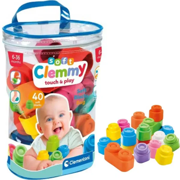 Clemmy: Cuburi colorate moi pentru bebeluși set de 40 de bucăți - Clementoni imaginea 1