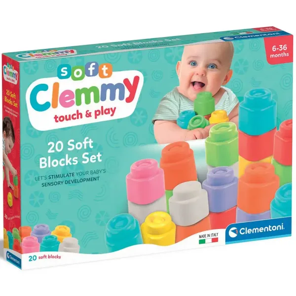 Clemmy: Touch & Play cuburi moi colorate set de 20 bucăți - Clementoni imaginea 1
