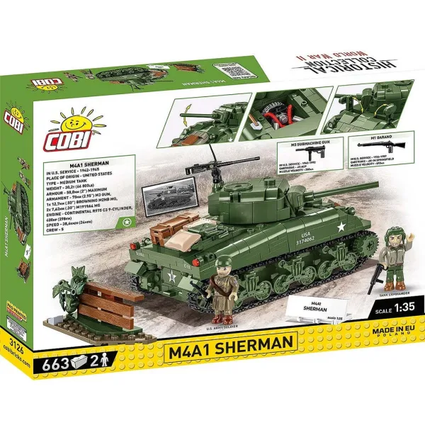 COBI: Joc de construcție tank M4A1 Sherman (3126) imaginea 7