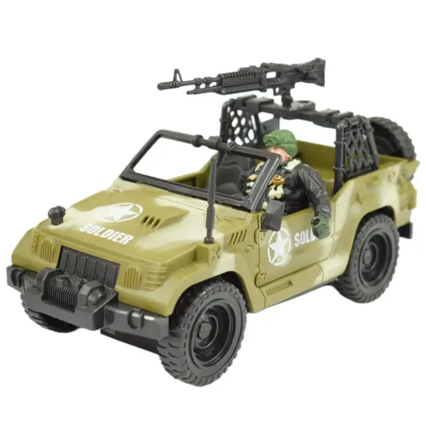 Combat Force 9: Vehicul militar de teren cu soldat și arme 22cm imaginea 2