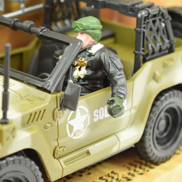 Combat Force 9: Vehicul militar de teren cu soldat și arme 22cm imaginea 4