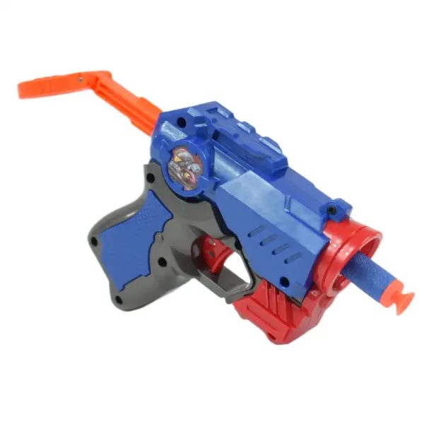 Cool Soft Bullet Gun: Pistol mic cu cartușe de culoare albastră 14cm imaginea 4