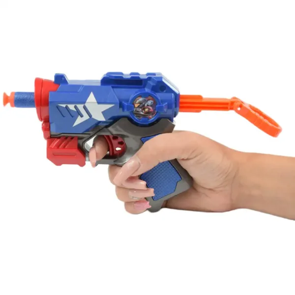 Cool Soft Bullet Gun: Pistol mic cu cartușe de culoare albastră 14cm imaginea 6