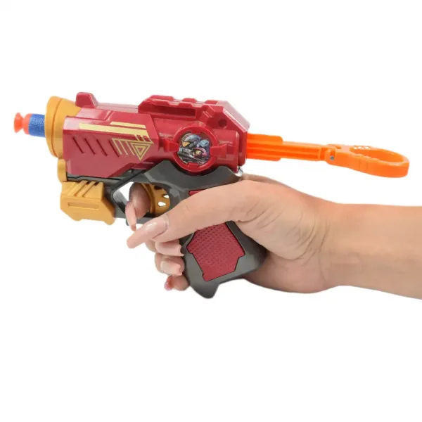 Cool Soft Bullet Gun: Pistol mic cu cartușe de culoare roșie 14cm imaginea 5