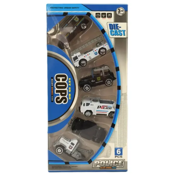 Cops Die-Cast: Set de 6 bucăți masini de politie imaginea 2