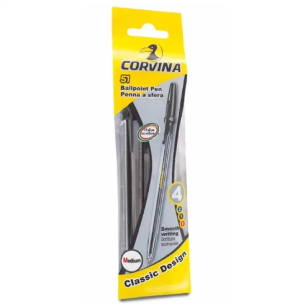 Corvina 51 set de pix 4 bucăți culoarea neagră - Carioca imaginea 1