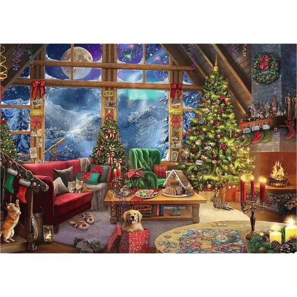 Crăciunul în munți puzzle 2x500buc - Trefl imaginea 2