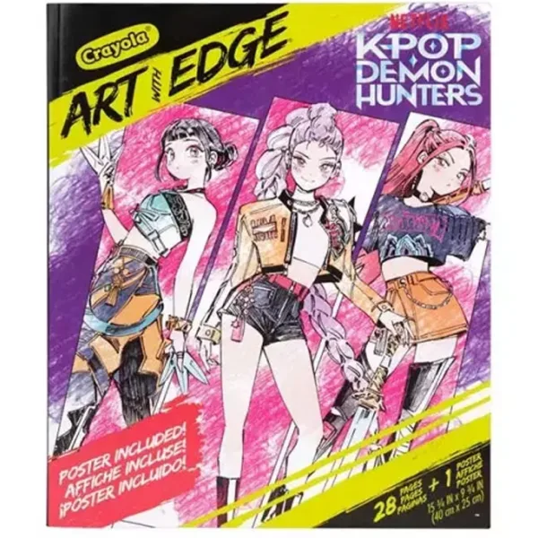 Crayola: Art With Edge - K-Pop Demon Hunters carte de colorat și poster imaginea 1