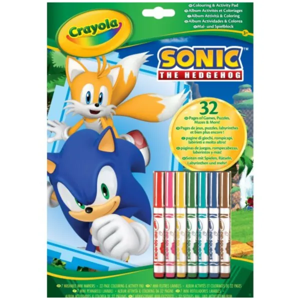 Crayola: Sonic, caiet de colorat și activități cu ariciul imaginea 1