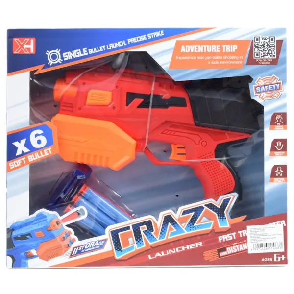 Crazy Launcher: Set armă manuală cu burete cu țintă și proiectil 24cm imaginea 9
