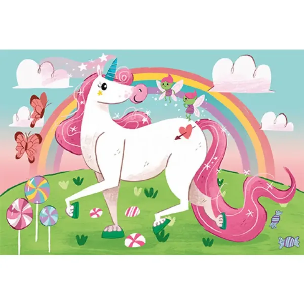 Cred în Unicorni Puzzle Supercolor 104buc - Clementoni imaginea 2