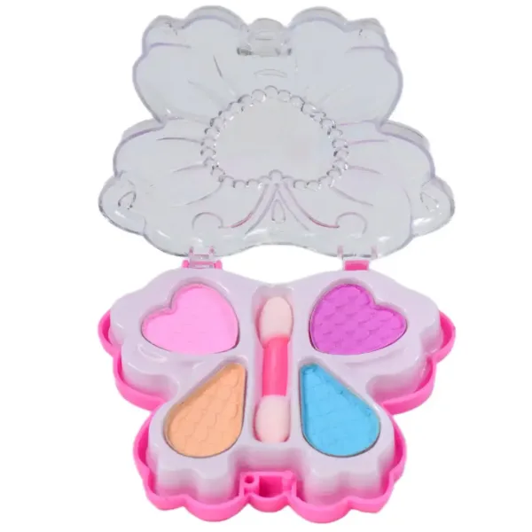 Cute Girl: Set de machiaj cu paletă și accesorii de machiaj în formă de floare și fluture imaginea 2