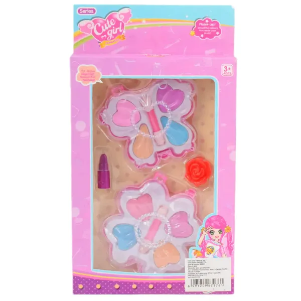 Cute Girl: Set de machiaj cu paletă și accesorii de machiaj în formă de floare și fluture imaginea 5