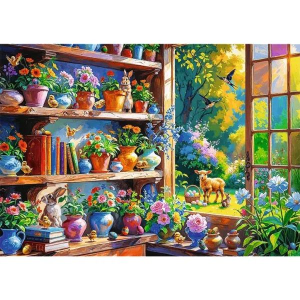 Dimineața de primăvară în casa cu flori – puzzle de 500 de piese – Trefl imaginea 2